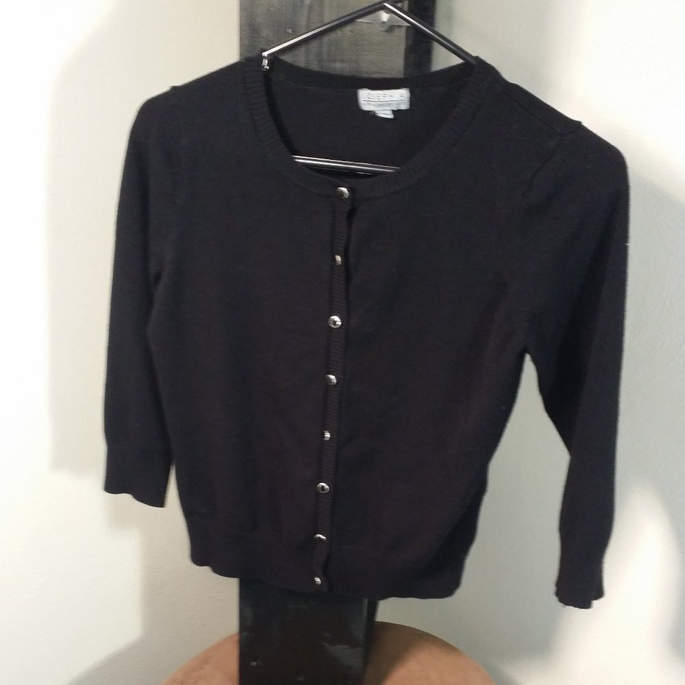 Black Cardigan sweater with decorative buttons